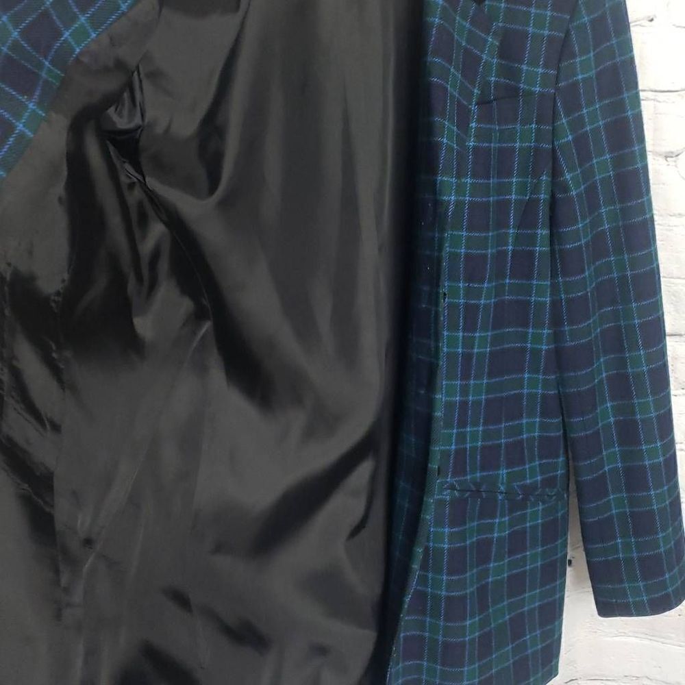 Vintage Women Pendleton Green and Blue Plaid Jacket - Picture 4 of 10